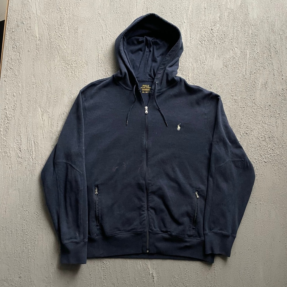 Polo Ralph Lauren Zip Up Hoodie Mens XXL Navy Blue
